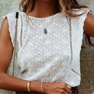 Sézane Amande Blouse, US4 / S / FR36, Ecru